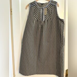 J. Crew Black and White Midi Dress No Tag